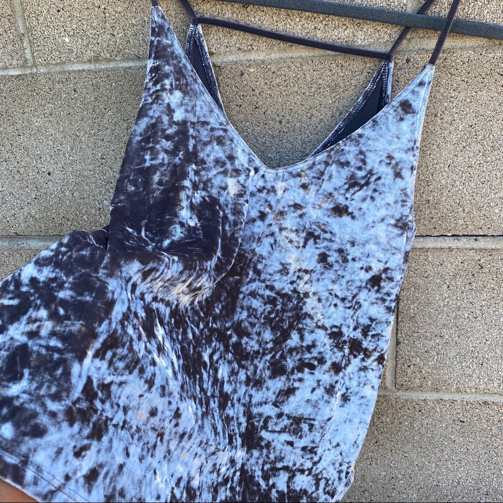 America Eagle Crushed Velvet silver gray tank - Picture 2 of 5